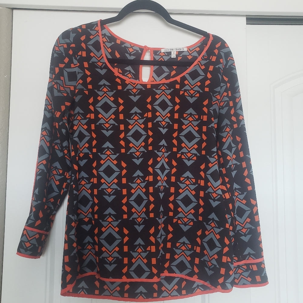 Collective Concepts Geo Long Sleeve Blouse
